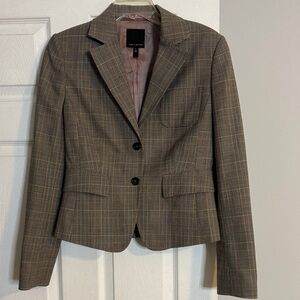 Brown Plaid Women's Blazer